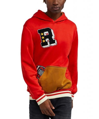 Men's Play Hard Pullover Hoodie Red $26.46 Sweatshirt