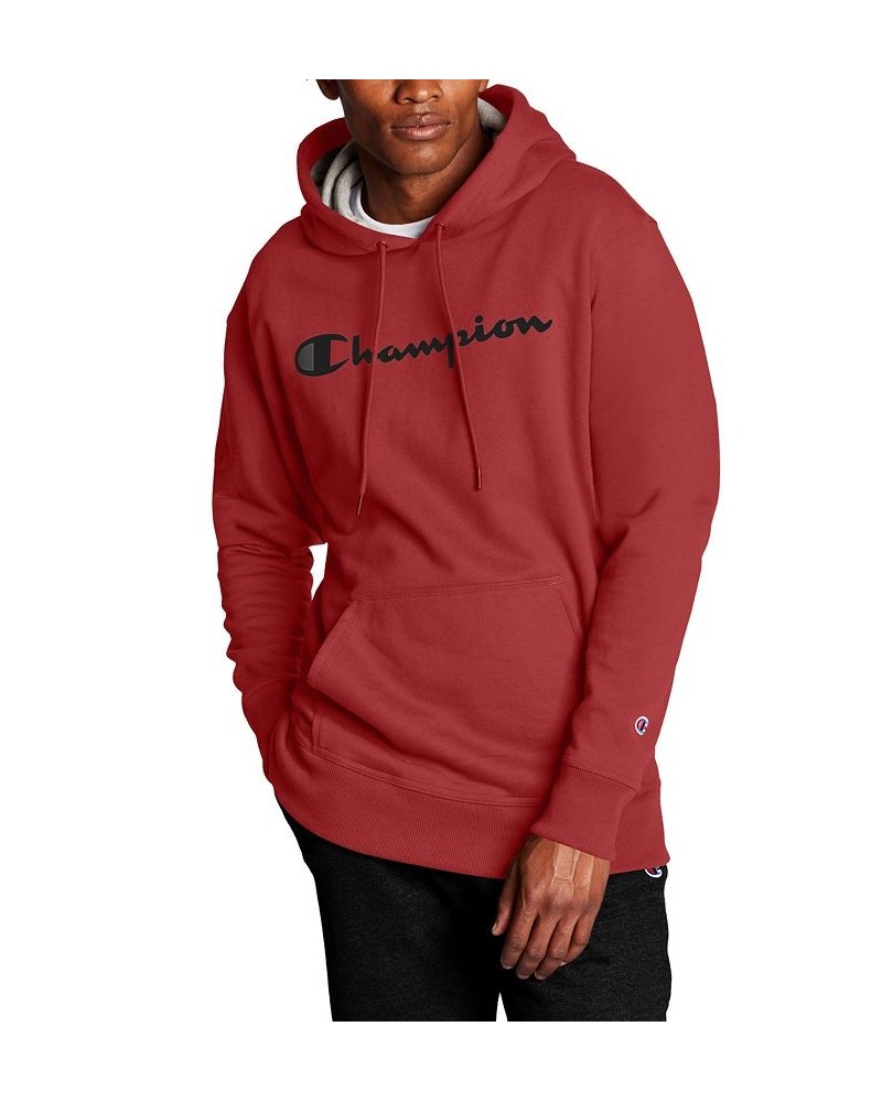 Men's Script Logo Powerblend Hoodie Team Red $24.09 Sweatshirt