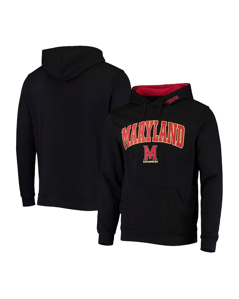 Men's Black Maryland Terrapins Arch Logo 3.0 Pullover Hoodie $32.39 Sweatshirt