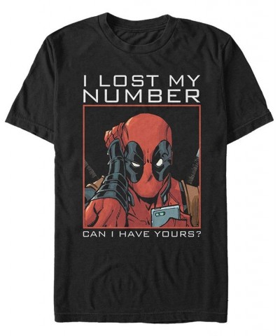 Marvel Men's Deadpool Can I Have Your Number Short Sleeve T-Shirt Black $20.64 T-Shirts