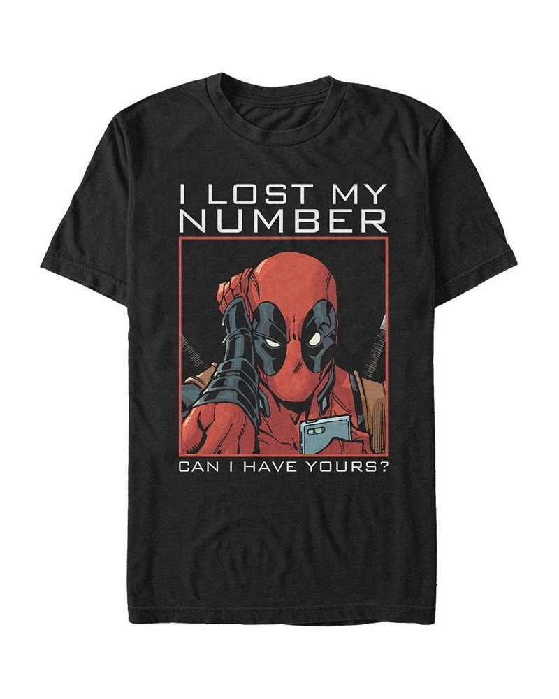 Marvel Men's Deadpool Can I Have Your Number Short Sleeve T-Shirt Black $20.64 T-Shirts