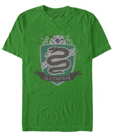 Men's Slytherin Badge Short Sleeve Crew T-shirt Green $19.24 T-Shirts