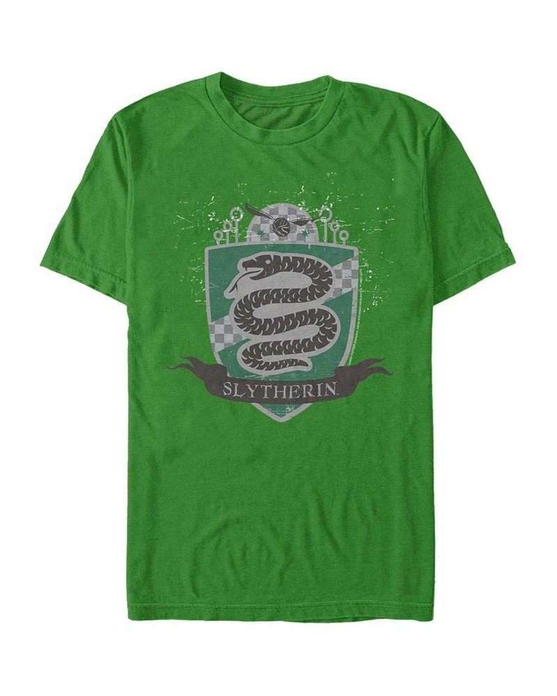 Men's Slytherin Badge Short Sleeve Crew T-shirt Green $19.24 T-Shirts