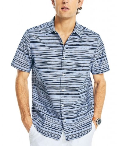 Men's Classic-Fit Short-Sleeve Striped Shirt Blue $28.95 Shirts