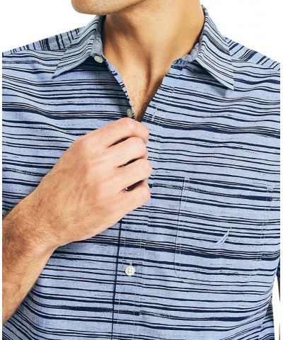 Men's Classic-Fit Short-Sleeve Striped Shirt Blue $28.95 Shirts