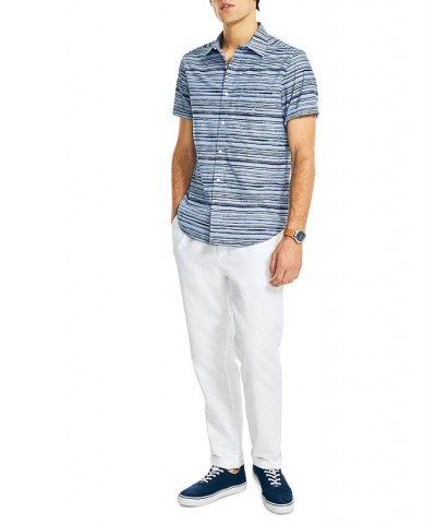 Men's Classic-Fit Short-Sleeve Striped Shirt Blue $28.95 Shirts