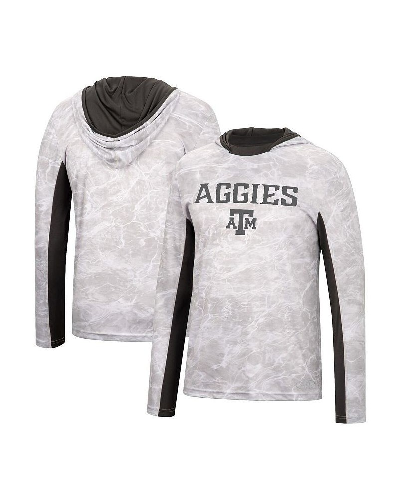 Men's White Texas A&M Aggies Mossy Oak SPF 50 Performance Long Sleeve Hoodie T-shirt $27.95 T-Shirts