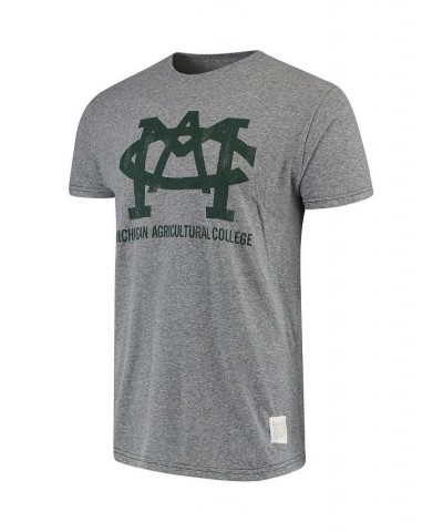 Men's Heathered Gray Michigan State Spartans Michigan Agricultural College Tri-Blend Vintage-Like T-shirt $26.99 T-Shirts