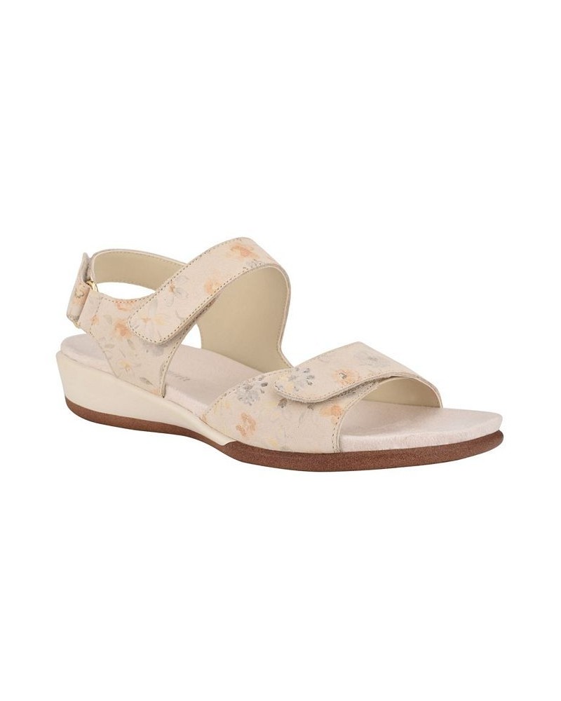 Women's Hartwell Square Toe Casual Flat Sandals Ivory/Cream $39.16 Shoes