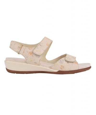 Women's Hartwell Square Toe Casual Flat Sandals Ivory/Cream $39.16 Shoes