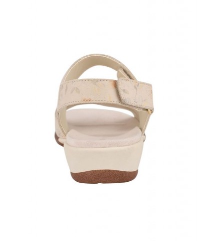 Women's Hartwell Square Toe Casual Flat Sandals Ivory/Cream $39.16 Shoes