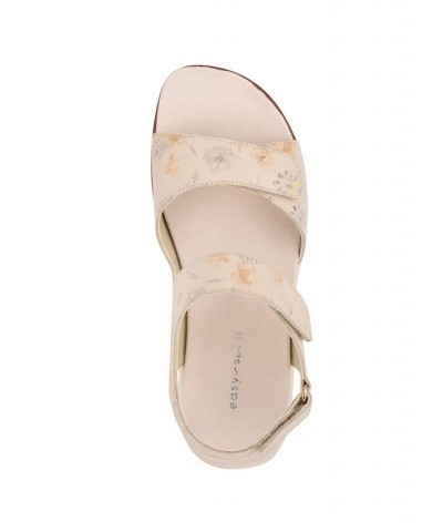 Women's Hartwell Square Toe Casual Flat Sandals Ivory/Cream $39.16 Shoes