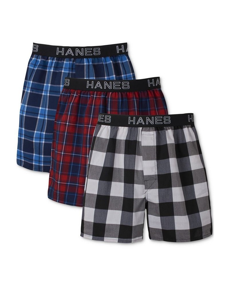 Men's 3-Pk. Ultimate Comfort Flex Fit Stretch Woven Boxers Multi $13.78 Underwear