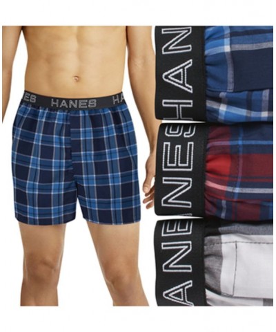 Men's 3-Pk. Ultimate Comfort Flex Fit Stretch Woven Boxers Multi $13.78 Underwear