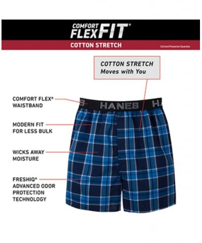 Men's 3-Pk. Ultimate Comfort Flex Fit Stretch Woven Boxers Multi $13.78 Underwear