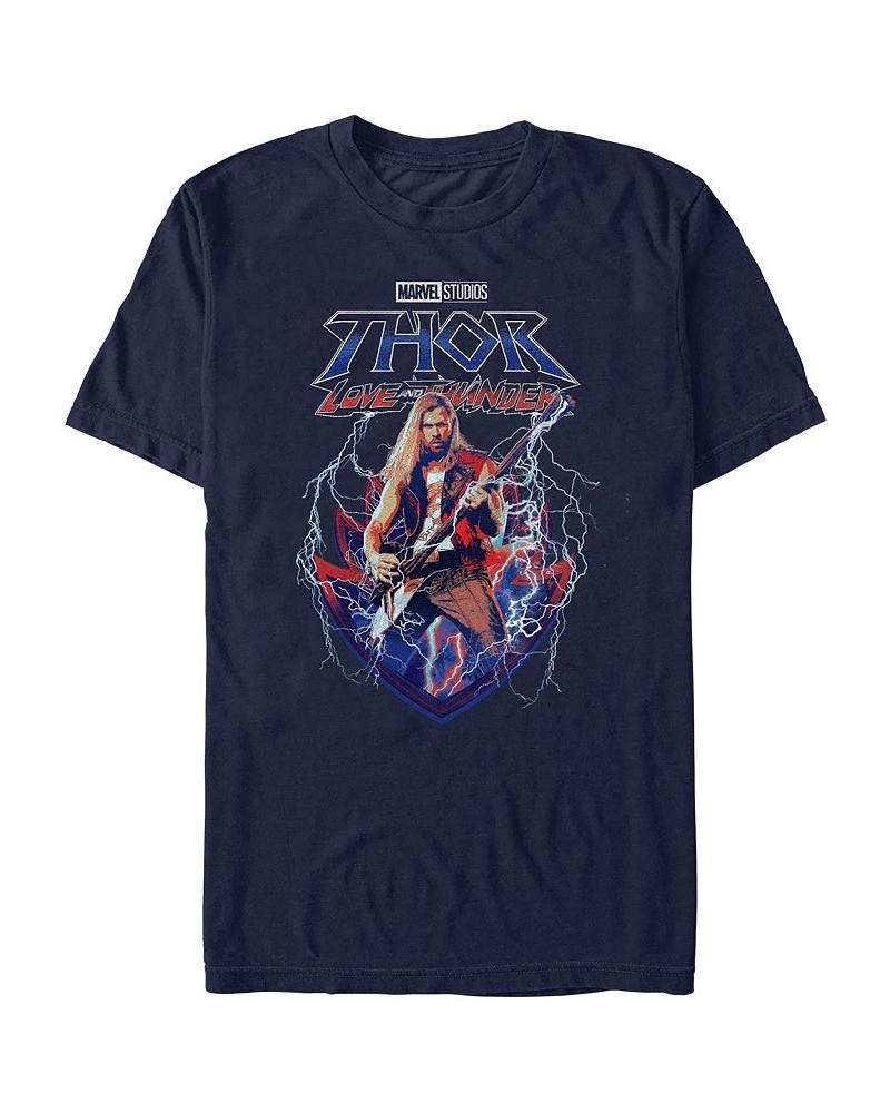 Men's Marvel Likeness Thor Movie 4 Ragnarock On Short Sleeve T-shirt Blue $19.24 T-Shirts