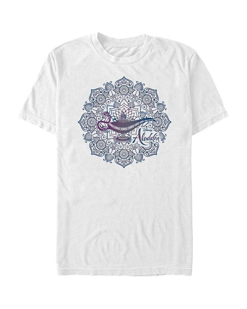 Disney Men's Aladdin Live Action Genie Lamp Mandala Short Sleeve T-Shirt White $20.29 T-Shirts