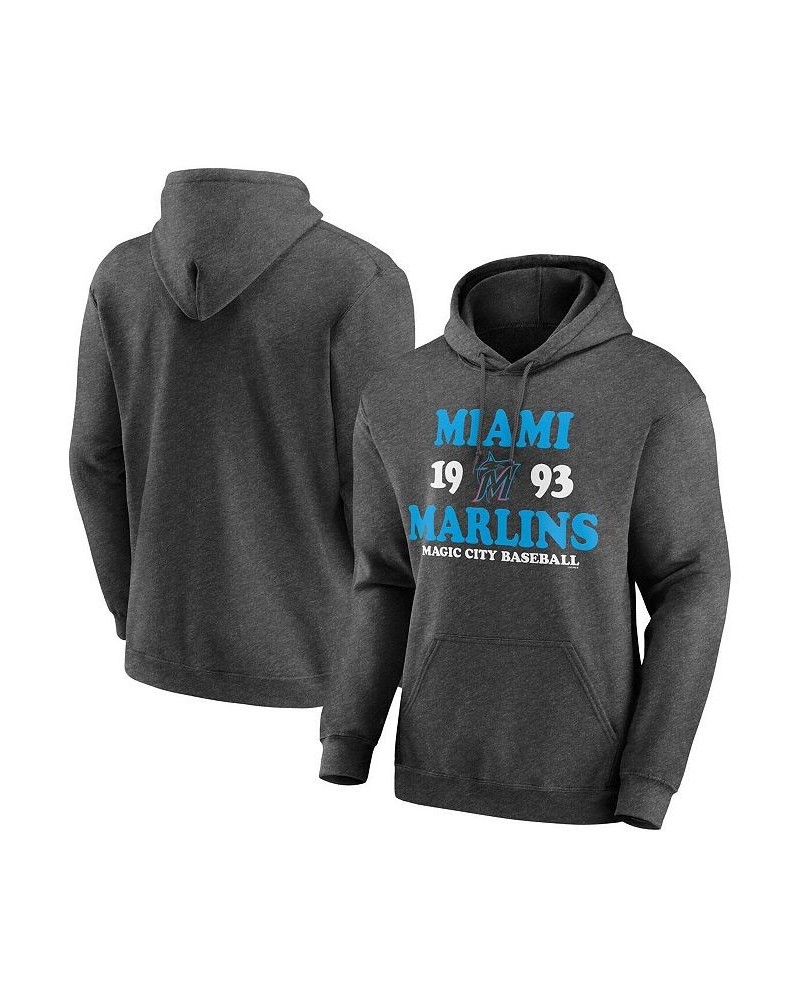 Men's Branded Charcoal Miami Marlins Fierce Competitor Pullover Hoodie $20.00 Sweatshirt