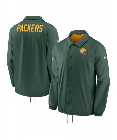 Men's Green Green Bay Packers Sideline Coaches Performance Full-Snap Jacket $45.89 Jackets