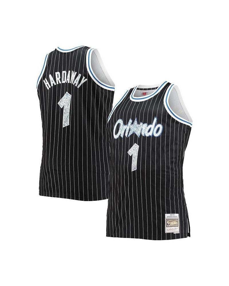 Men's Penny Hardaway Black Orlando Magic Big and Tall 1994-95 NBA 75th Anniversary Diamond Swingman Jersey $45.88 Jersey