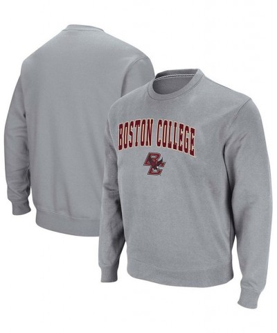 Men's Heathered Gray Boston College Eagles Arch & Logo Tackle Twill Pullover Sweatshirt $18.80 Sweatshirt