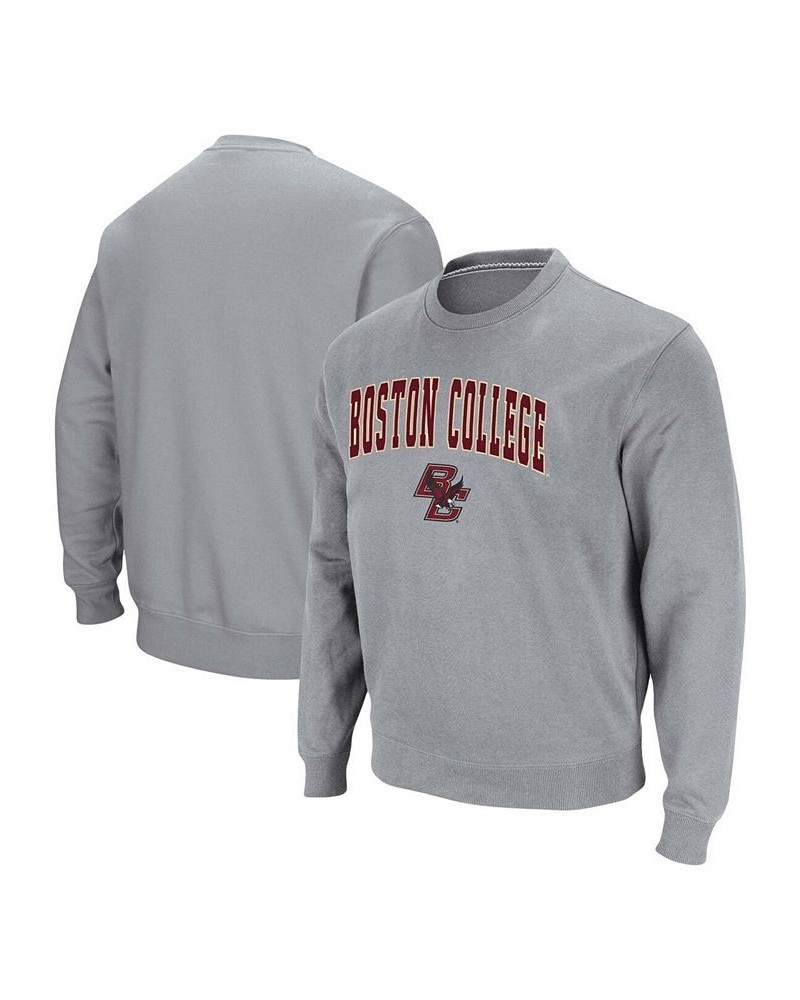 Men's Heathered Gray Boston College Eagles Arch & Logo Tackle Twill Pullover Sweatshirt $18.80 Sweatshirt