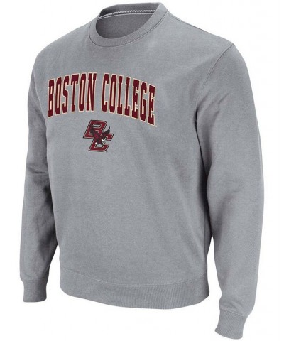 Men's Heathered Gray Boston College Eagles Arch & Logo Tackle Twill Pullover Sweatshirt $18.80 Sweatshirt