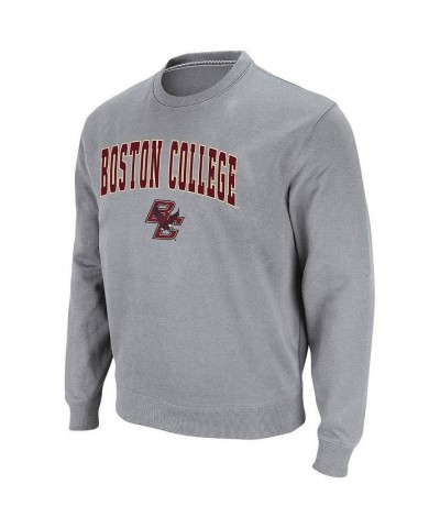 Men's Heathered Gray Boston College Eagles Arch & Logo Tackle Twill Pullover Sweatshirt $18.80 Sweatshirt