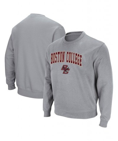 Men's Heathered Gray Boston College Eagles Arch & Logo Tackle Twill Pullover Sweatshirt $18.80 Sweatshirt