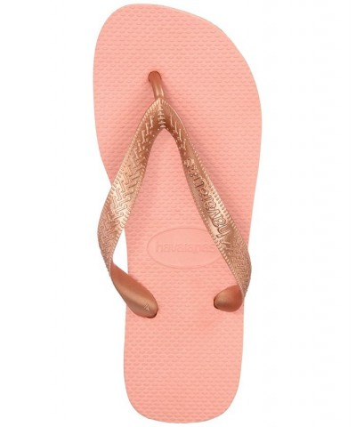 Women's Top Tiras Flip-Flops Pink $18.87 Shoes