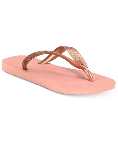 Women's Top Tiras Flip-Flops Pink $18.87 Shoes