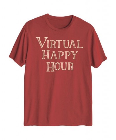 Hybrid Men's Virtual Happy Hour Graphic T-Shirt Red $15.40 T-Shirts