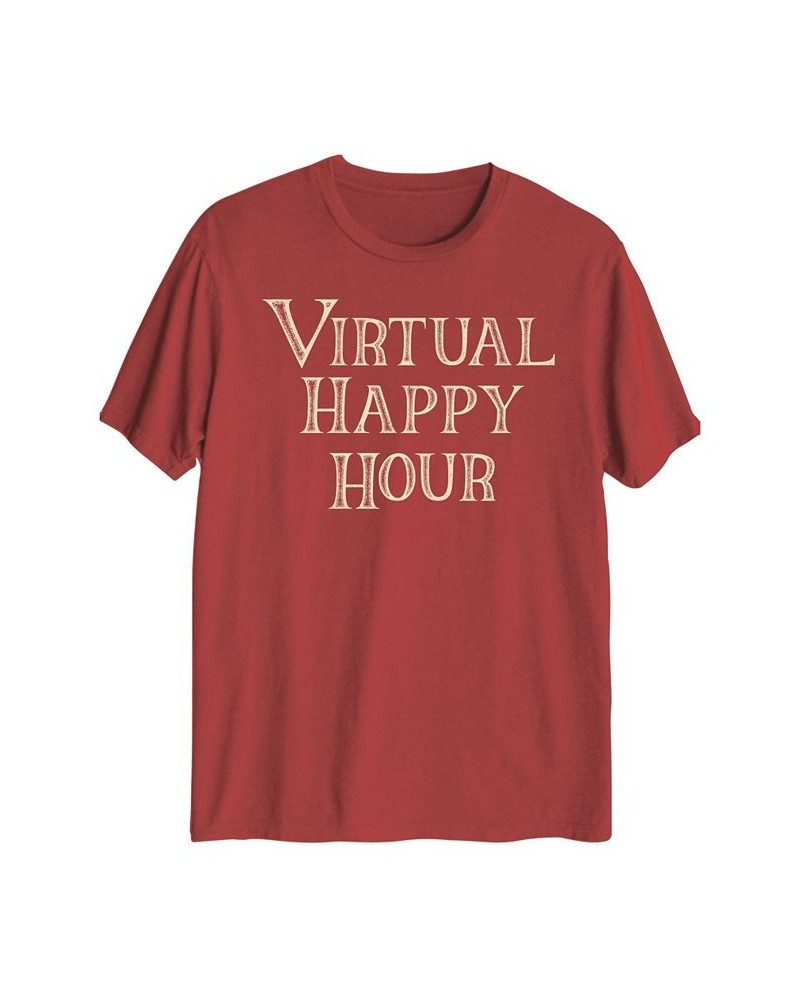 Hybrid Men's Virtual Happy Hour Graphic T-Shirt Red $15.40 T-Shirts