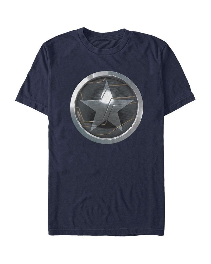 Men's Solider Logo Short Sleeve Crew T-shirt Blue $19.24 T-Shirts