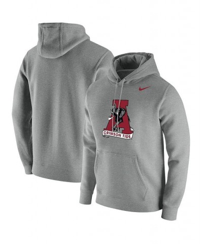 Men's Heathered Gray Alabama Crimson Tide Vintage-Like School Logo Pullover Hoodie $39.95 Sweatshirt