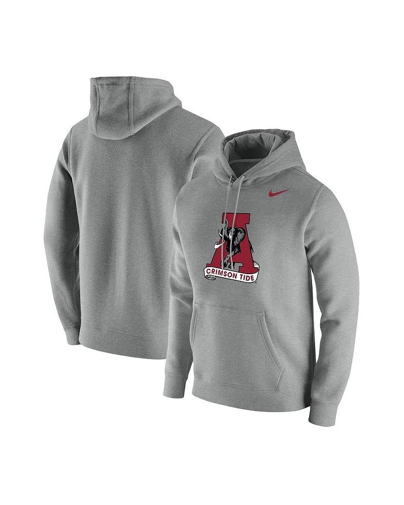 Men's Heathered Gray Alabama Crimson Tide Vintage-Like School Logo Pullover Hoodie $39.95 Sweatshirt