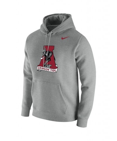 Men's Heathered Gray Alabama Crimson Tide Vintage-Like School Logo Pullover Hoodie $39.95 Sweatshirt