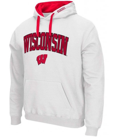 Men's White Wisconsin Badgers Arch Logo 2.0 Pullover Hoodie $26.99 Sweatshirt