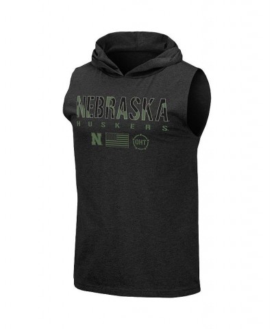 Men's Black Nebraska Huskers OHT Military-Inspired Appreciation Camo Logo Hoodie Sleeveless T-shirt $25.64 T-Shirts