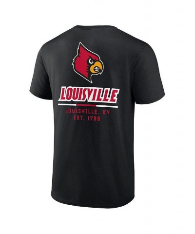 Men's Branded Black Louisville Cardinals Game Day 2-Hit T-shirt $17.20 T-Shirts