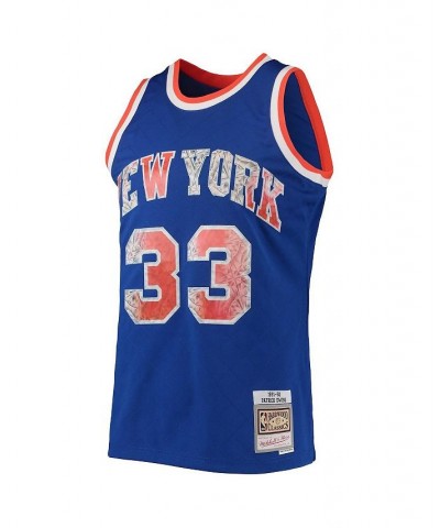 Men's Patrick Ewing Blue New York Knicks 1991-92 Hardwood Classics 75th Anniversary Diamond Swingman Jersey $68.80 Jersey