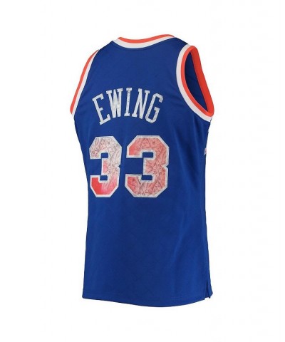 Men's Patrick Ewing Blue New York Knicks 1991-92 Hardwood Classics 75th Anniversary Diamond Swingman Jersey $68.80 Jersey