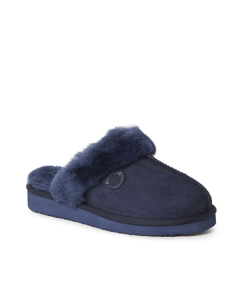 Women's Sydney Shearling Scuff Slippers Blue $40.80 Shoes