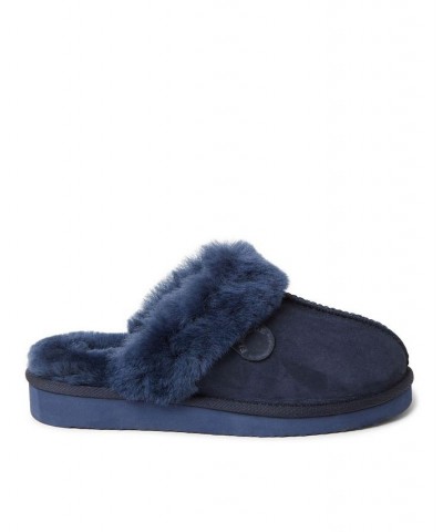 Women's Sydney Shearling Scuff Slippers Blue $40.80 Shoes