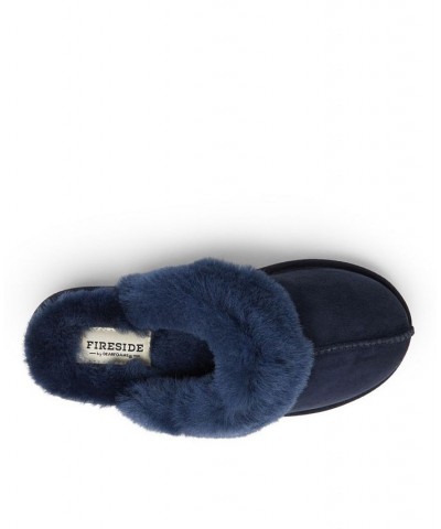 Women's Sydney Shearling Scuff Slippers Blue $40.80 Shoes