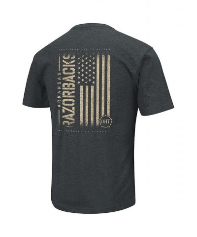 Men's Heathered Black Arkansas Razorbacks OHT Military-Inspired Appreciation Flag 2.0 T-shirt $26.54 T-Shirts