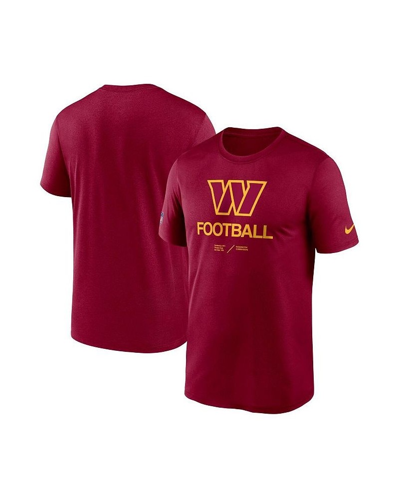 Men's Burgundy Washington Commanders Sideline Infograph Performance T-shirt $29.99 T-Shirts