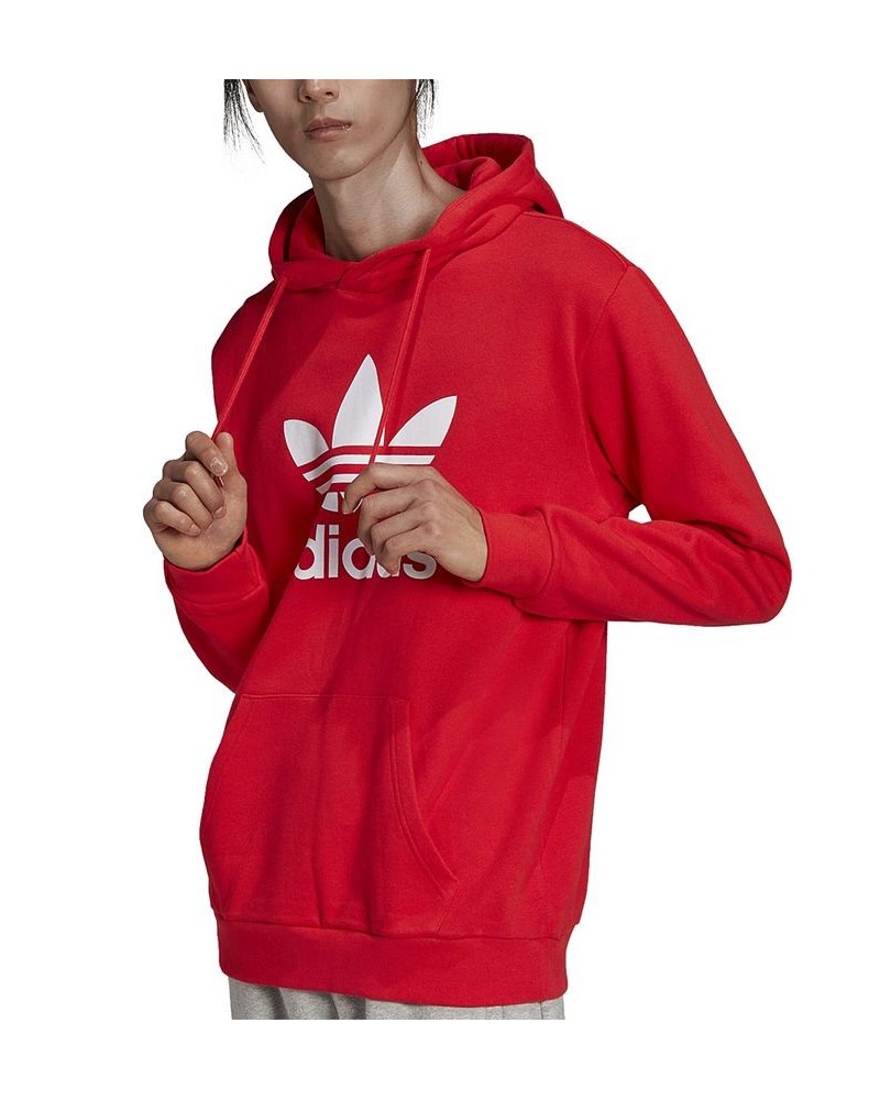 Men's Originals Adicolor Classics Trefoil Logo-Print French Terry Hoodie Red $39.00 Sweatshirt