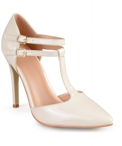 Women's Tru T-Strap Stilettos Off White $49.00 Shoes