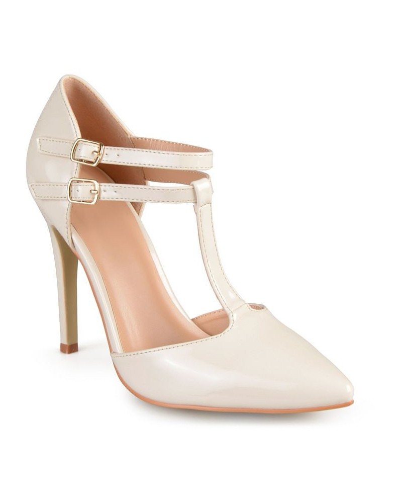 Women's Tru T-Strap Stilettos Off White $49.00 Shoes